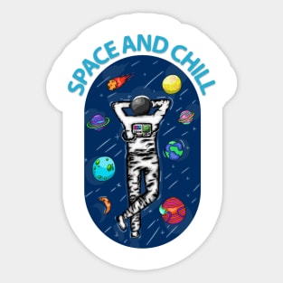 astronaut space and chill Sticker